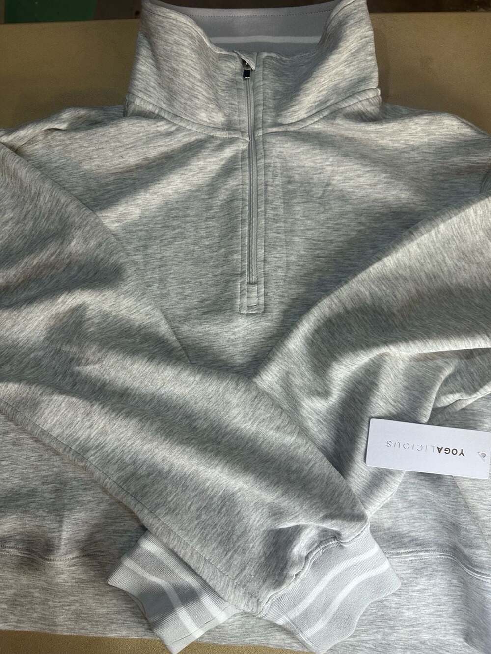 Yogalicious Scuba Georgetown Half Zip Pullover in Heather Light Grey